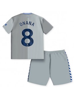 Everton Amadou Onana #8 Ausweichtrikot für Kinder 2023-24 Kurzarm (+ Kurze Hosen)